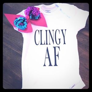 Clingy AF baby onesies (bow not included)